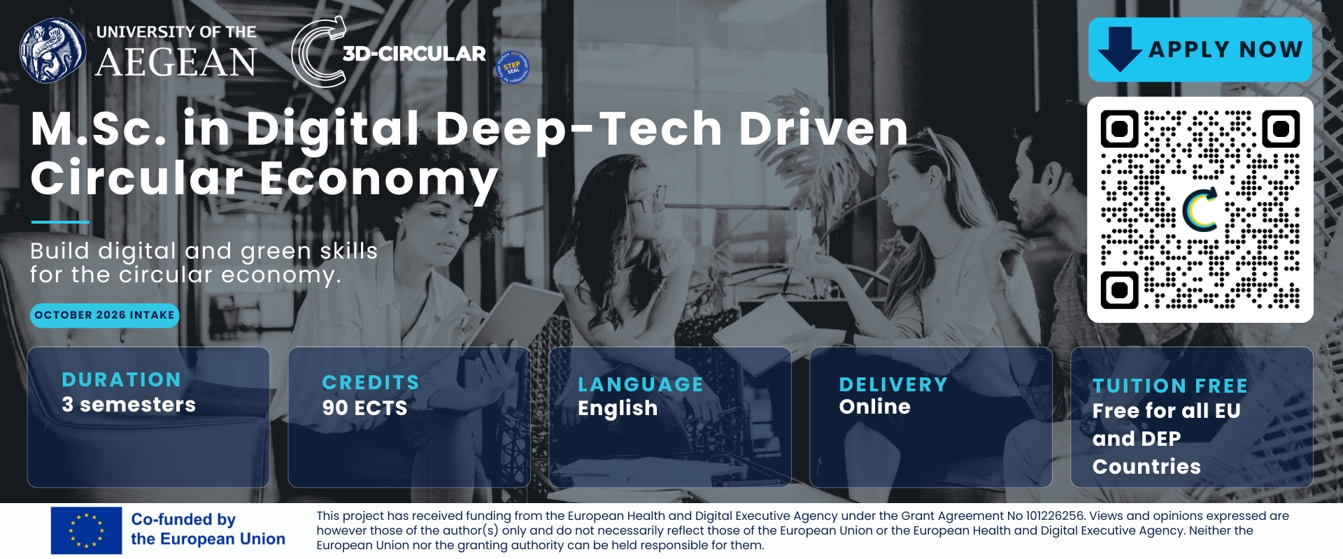 Applications Now Open for the M.Sc. in “Digital Deep Tech Driven Circular Economy” at the University of the Aegean